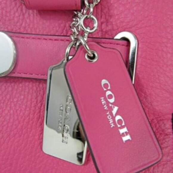 Coach F53308 Nubuck Pebble Leather Swagger Carryall Purse Bag, SV/Dahlia… - Picture 4 of 10